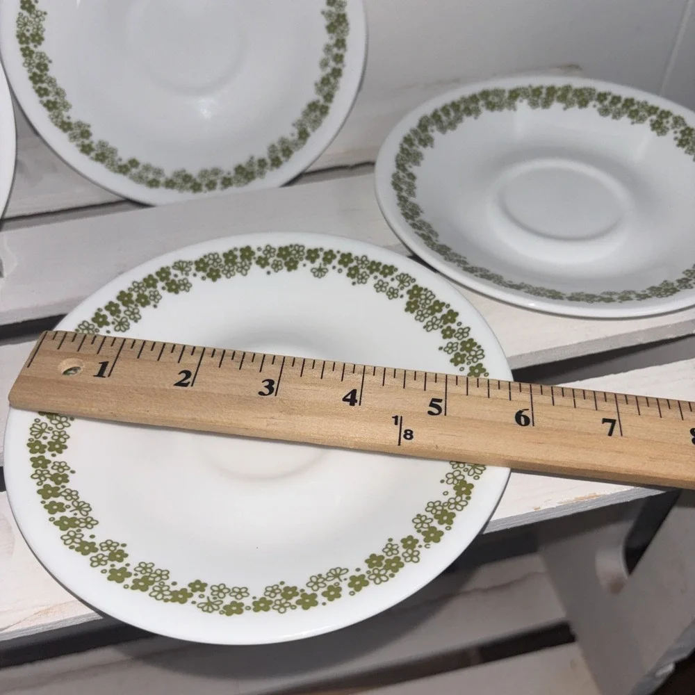 Vintage Corelle By Corning Set Of 4 Spring Blossom Crazy Daisy Saucer Plates 6